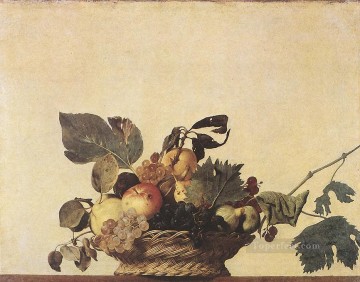 Cesta de frutas bodegón Caravaggio Pinturas al óleo